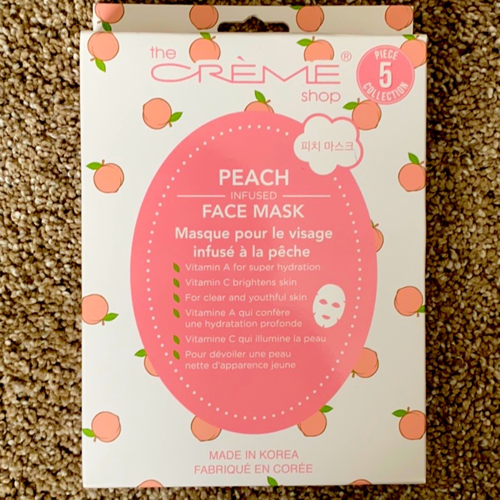 Peach infused face masks  5 pcs
